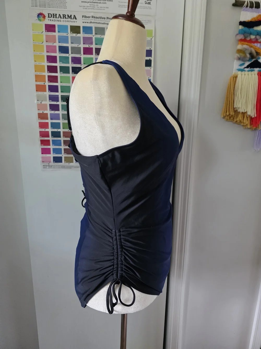 TA3 Women's Navy and Black One-Piece Swimsuit - Classic V-Neck